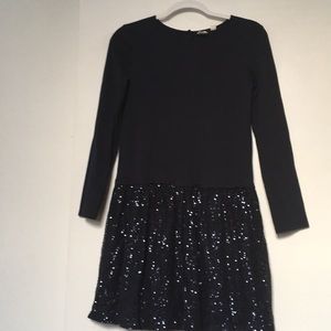 Navy blue sequence dress for girls.